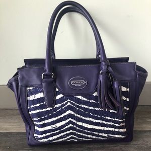 Coach Legacy Candace Purple Zebra Purse